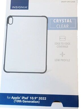 Insignia Clear Black Hard-Shell Snap-On Case Apple iPad 10th Gen 10.9" 2022